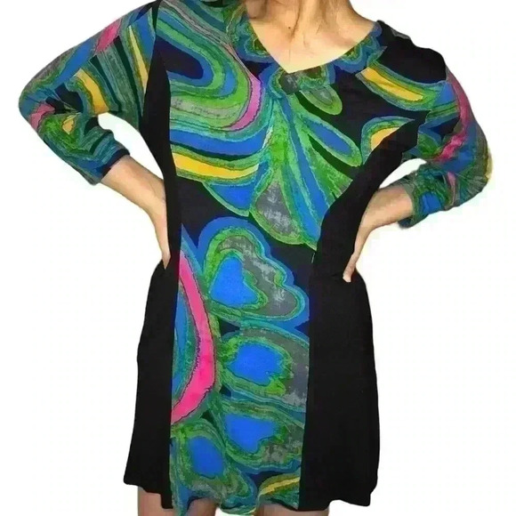 Parsley & Sage Retro 70s Mini Dress - Picture 2 of 7